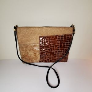 Ladies Croc Snakeskin Effect Patchwork Crossbody Bag